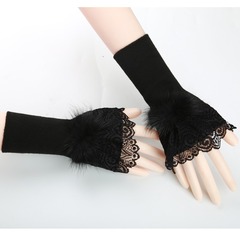 Cashmere arm sleeve fashionable fake sleeves for women autumn and winter thick long knitting elbow warmers for wholesale