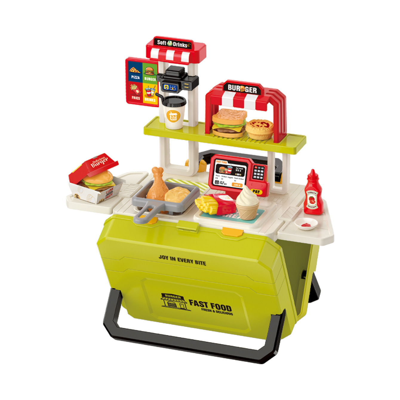Simulación transfronteriza hogar juguetes para niños cocina barbacoa comida rápida dulces combinación maleta regalos al por mayor de vacaciones image 6