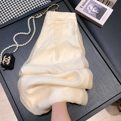 ブランドの対外貿易 ~ カットコーナーの仙気の薄い糸の広い足のズボンの女性の夏の高腰の垂直感のデザインのゆったりしているカジュアルなズボン