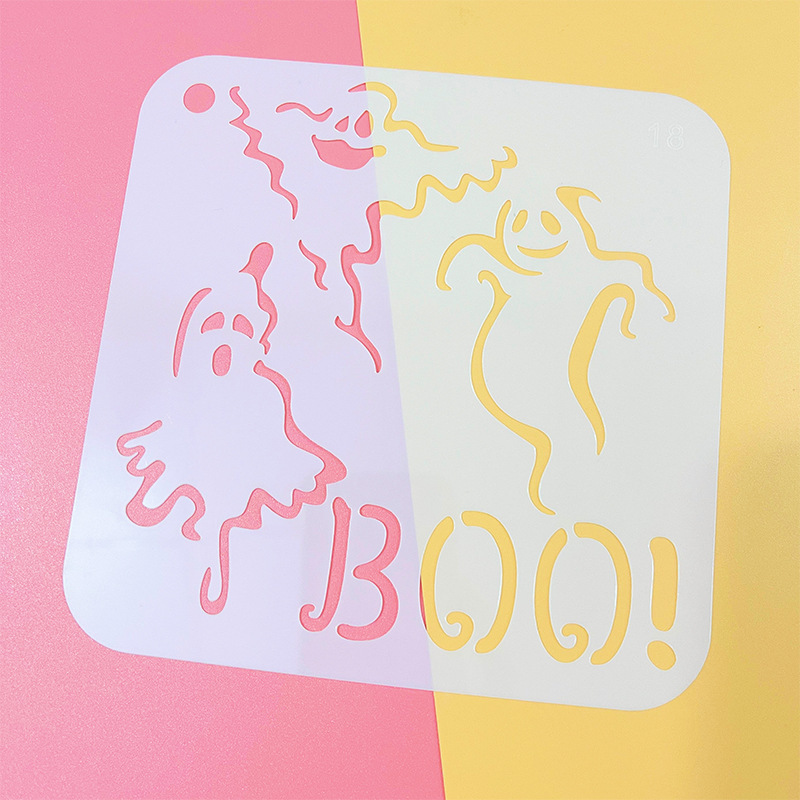 アマゾンハロウィーン手帳絵画テンプレート24種類落書き透かし彫りプラスチック画板児童diy絵画テンプレート|undefined