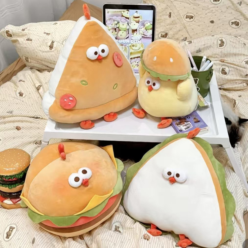 かわいい漫画ひよこ公仔ハンバーグ鶏人形脚脚全シリーズソフト萌えぬいぐるみ女の子誕生日プレゼント|undefined