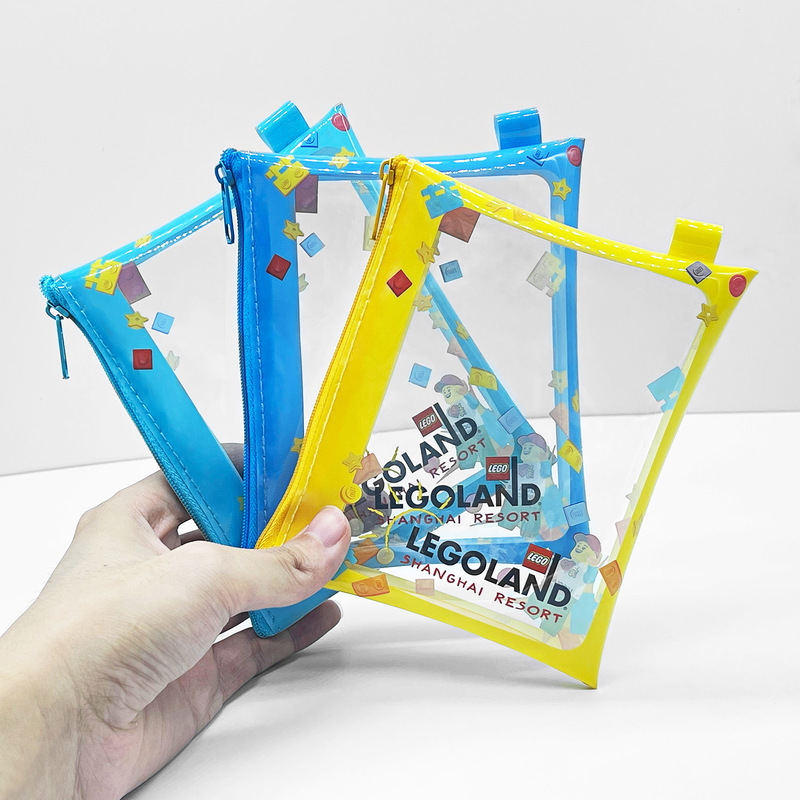 Lego Tpu Transparent Zipper Pouch Multi-Purpose Document Storage Bag Student Coin Purse Cartoon Portable Coin Wallet