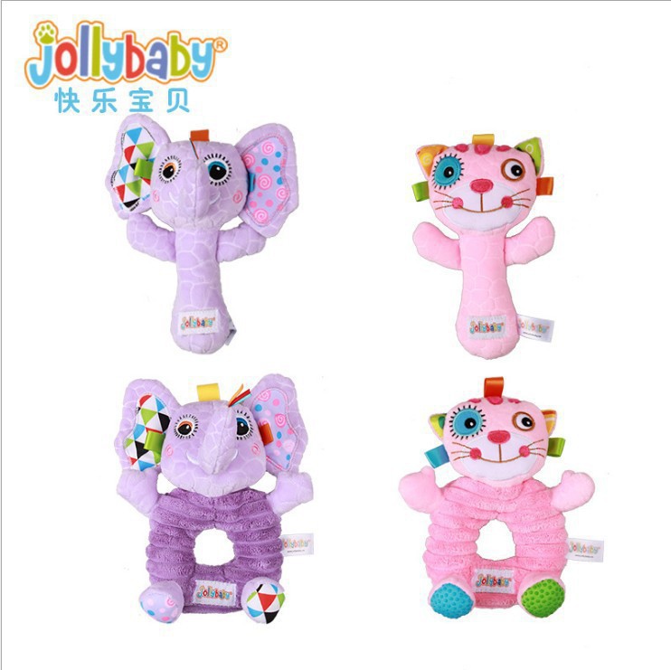 Jolly Baby animal Cartoon multi-funcional BB stick 0-años de edad, bebé educación temprana ronda manivela bebé sonajero juguete