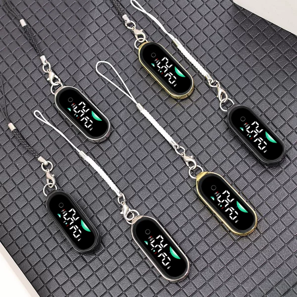 Internet Celebrity Style Fashionable Mini Clock for Primary and Secondary School Students, Portable Anti-Lost Pendant, Waterproof Silent Electronic Watch