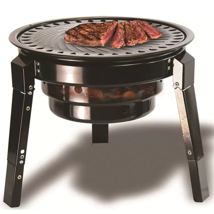 BBQ厂家批发便携式户外烧烤炉木炭三脚架可调高度美式便携烤炉
