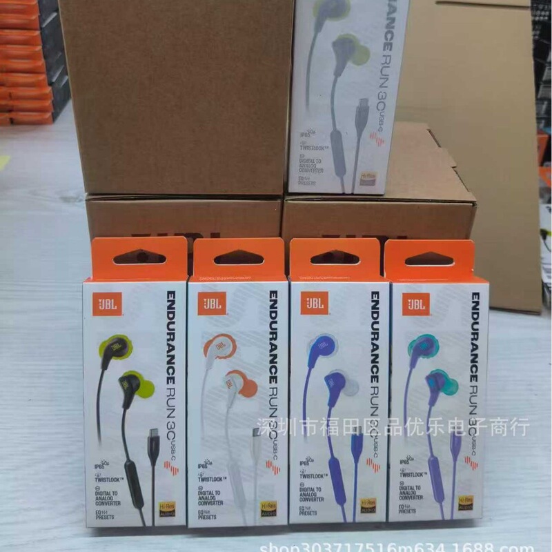 In-Ear Magnetic Sports Stereo Universal Earphones for Mobile Phones and Computers Jbl Run3C Type-C Wired Headphones