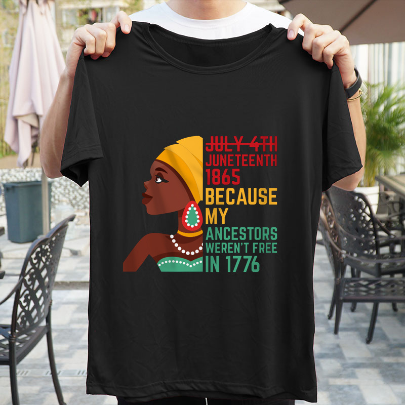 Long-Term Cross-Border Sales of 2025 Summer Juneteenth June Festival European and American 1865 Men's and Women's Lettered Short-Sleeve T-Shirts Long-Term Cross-Border Sales of 2025 Summer Juneteenth June Festival European and American 1865 Men's and Women's Lettered Short-Sleeve T-Shirts