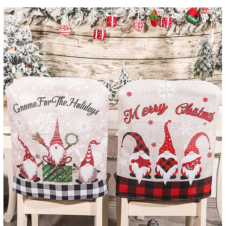 Christmas Fashion Santa Claus Letter Linen Nonwoven Party Chair Cover display picture 1