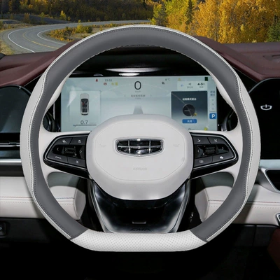 Xingyue L Steering Wheel Cover Steering wheel cover - type-d-white-speed-gray-geely-xingyue-l