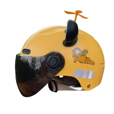 Motorcycle Safety Supplies — 3C Certified Kidsren's Helmet 5-15 Years - 3c-rhubarb-short-tea-5-15-years-old-free-stickers-cute-ears-windmill-one-size-fits-all
