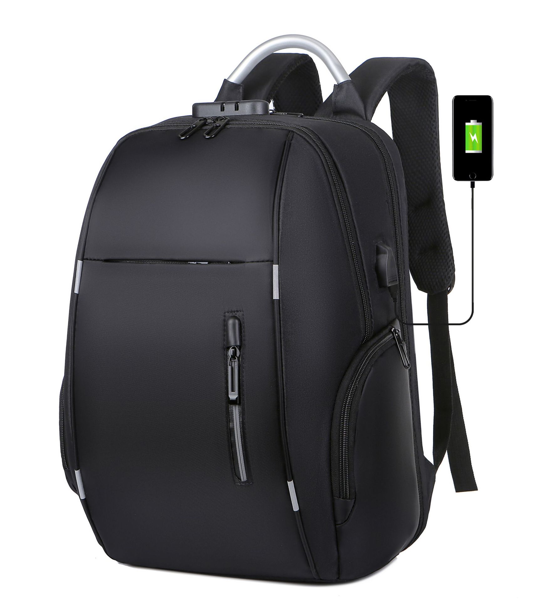 Men's school bag large capacity usb charging multifunctional computer bag backpack business men foreign trade backpack password lock_voghion.com