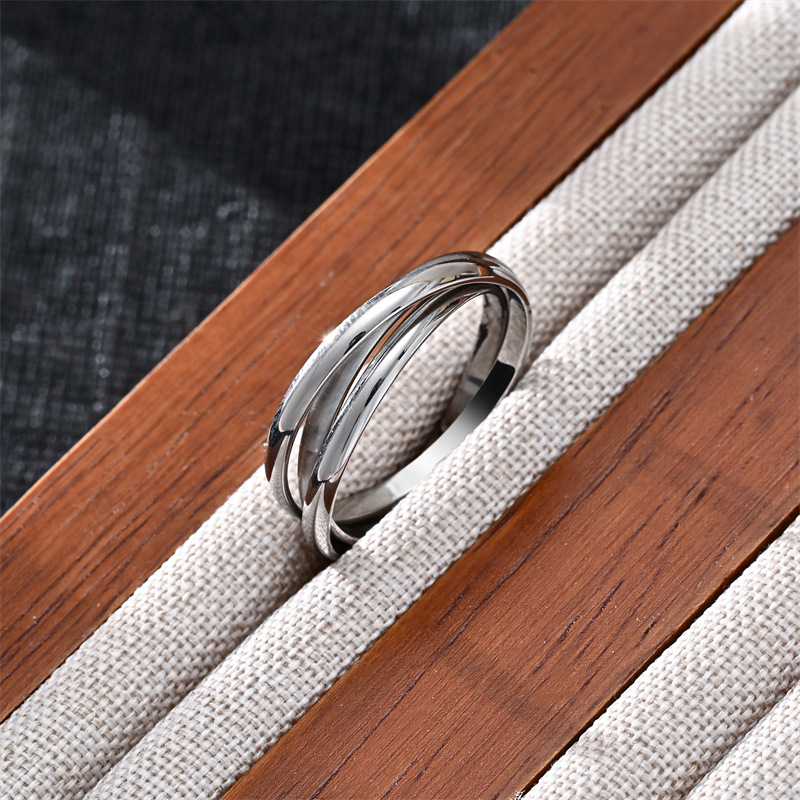 Simple Style Geometric 304 Stainless Steel Plating Men's Rings Men Band Rings display picture 5
