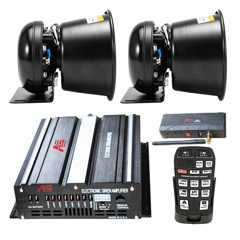Car-mounted wireless siren amplifier, loudspeaker, high-frequency speaker, 600W alarm, A10R5 + Black Hawk speaker
