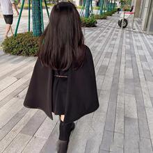 2025女童秋冬亲子装时髦洋气斗篷羊绒呢大衣加厚洋气赫本风外套潮