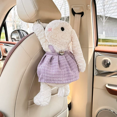 Cartoon Car Storage Tissue Hanging – Car tissue box/set - nika-rabbit-tissue-box-purple