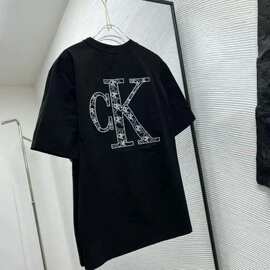 夏季潮牌网红短袖新款字母印花休闲精神男女童T恤圆领中大童上衣