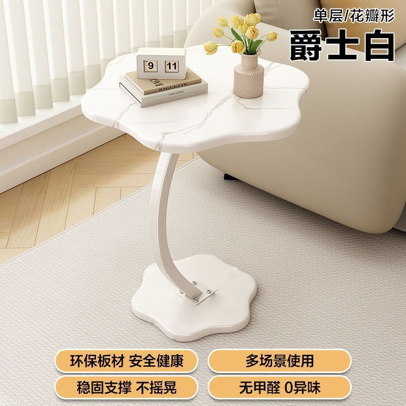 단층 꽃잎丨흰색 대리석 패턴 + 흰색 다리