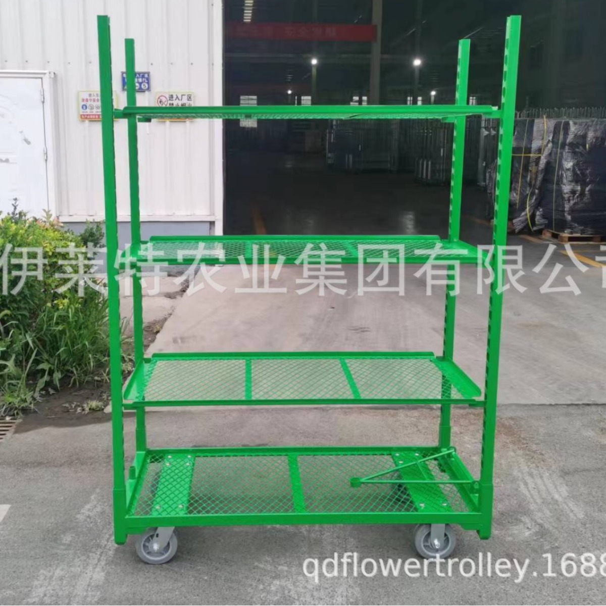 厂家直销可拆卸拉板网花卉盆栽周转台车，育苗展示车