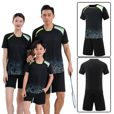 對克羽毛球服套裝男士兒童乒乓球訓練服印制比賽服情侶親子裝球衣