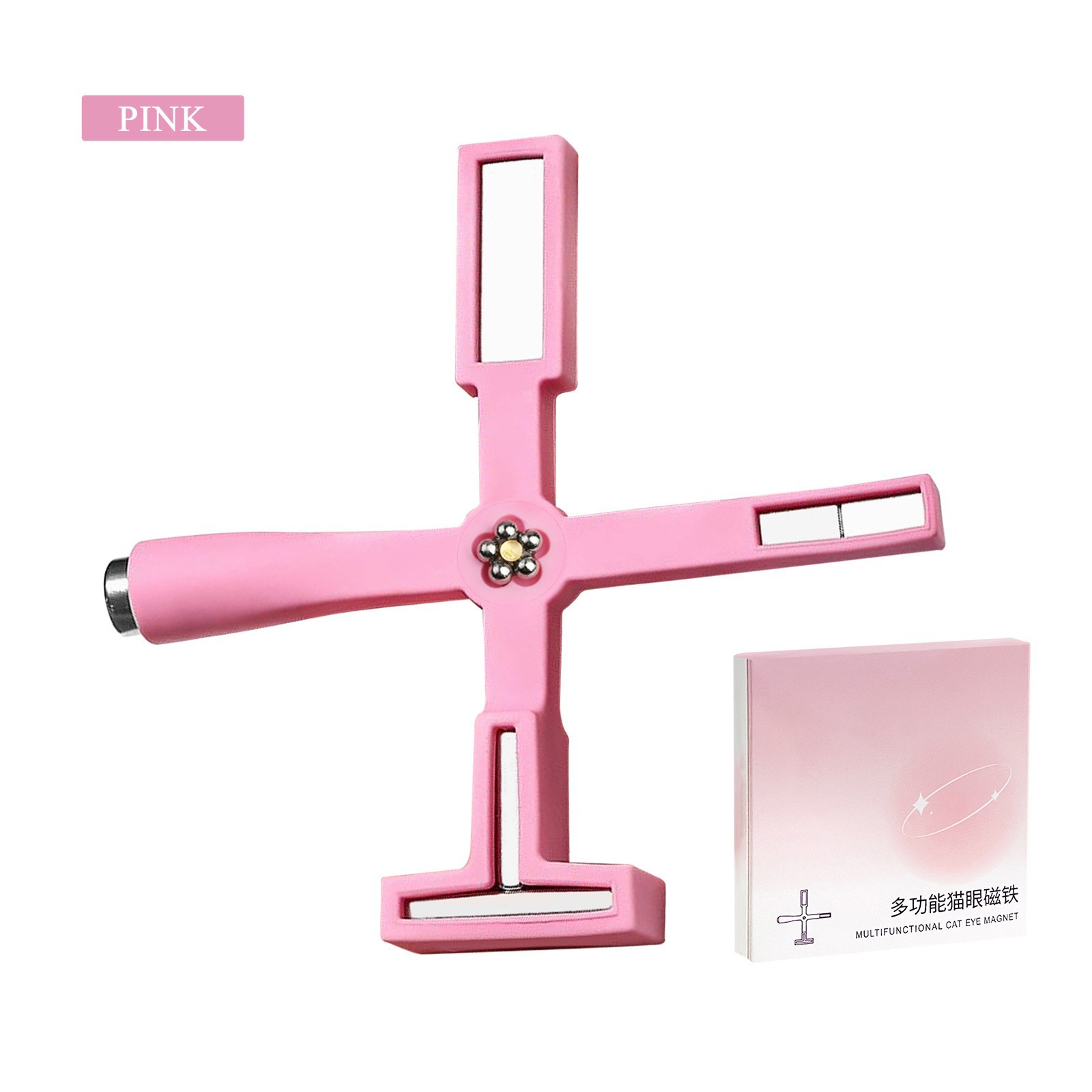 Caja de color en polvo magnético con patrón multifuncional en forma de cruz