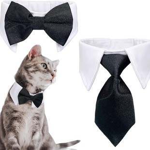 Cross-Border Pet Tie, Dog Tie, Stripesd Collar, Neck Scarf, Fake Collar, Mouth Towel, Bow Tie