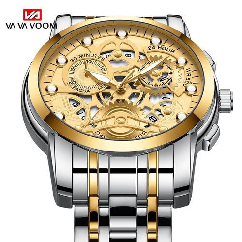 Cross-border AliExpress Steel Band Men's Waterproof Calendar Watch High-end Simple Cross-border Quartz Watch Wholesale