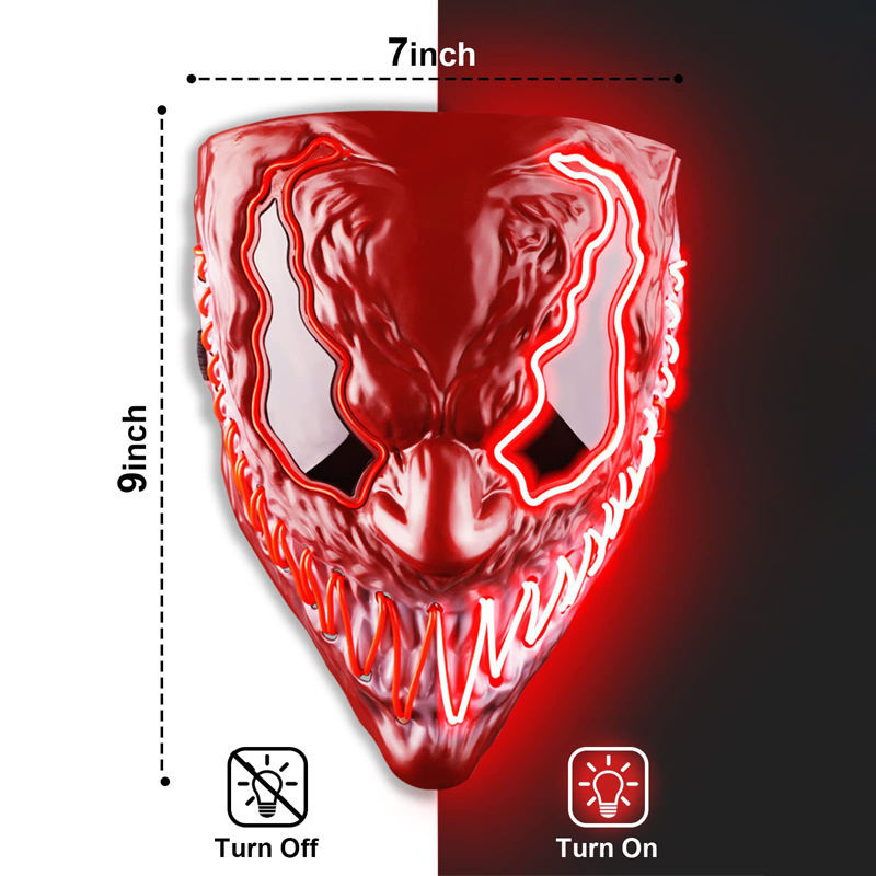 ハロウィーンホラー毒led発光マスク舞踏会パーティー怖いマスクコスプレ道具|undefined