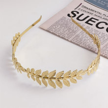 欧美跨境工厂批发热销新娘树叶发箍金属叶子发饰气质皇冠刘海头箍