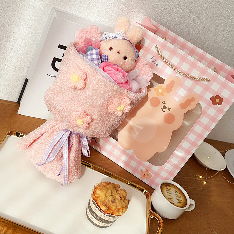 Día de San Valentín regalo felpa muñeca ramo terminado muñeca ramo regalo de cumpleaños para niñas 38 regalos