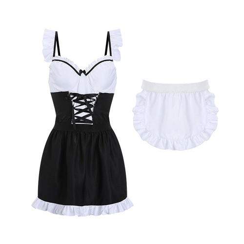Gorgeous sexy lingerie, sexy women's uniform, passionate charm, temptation, open-end, no-take-off, sweet maid suit 2292