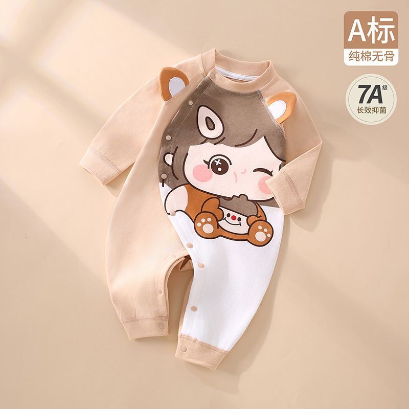 春秋婴儿连体衣纯棉宝宝小动物衣服新生儿外出家居服a类可爱炸街|undefined