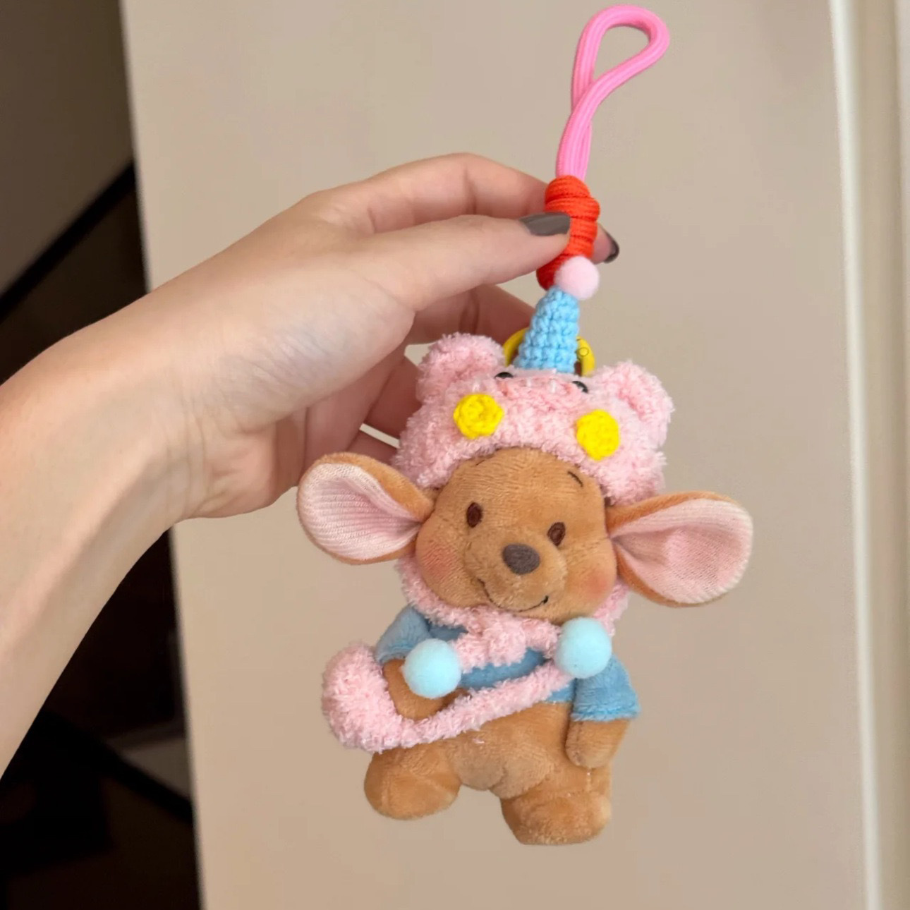 Recuerdos Chef Xiaodou Kangaroo De pie Muñeca de felpa Colgante Muñeca linda Regalo para niña Llavero de coche