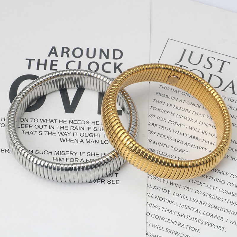 1 Piece Quantity Simple Style Geometric Stainless Steel Plating Bangle