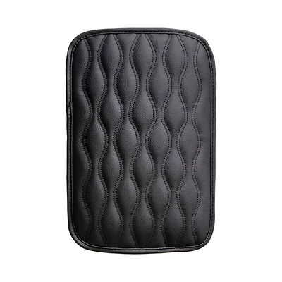 New Style Perforated Armrest Box Armrest box pad - wave-pattern-square-mat-black