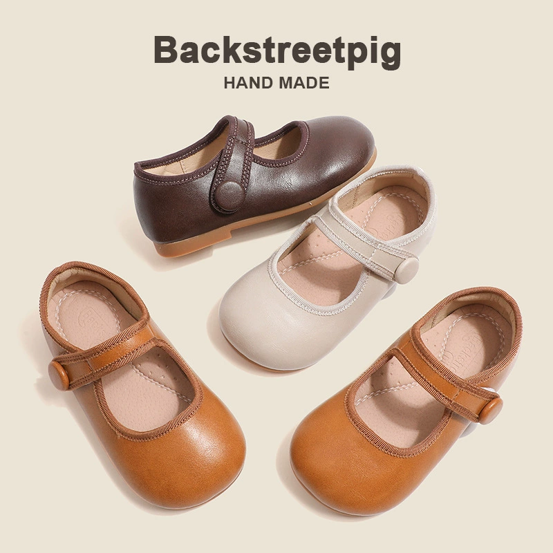 Детская кожаная обувь из натуральной кожи из Южной Кореи, весенне-Осенняя детская обувь принцессы, маленькая обувь на мягкой подошве для девочек, нескользящая Однослойная обувь в западном стиле
