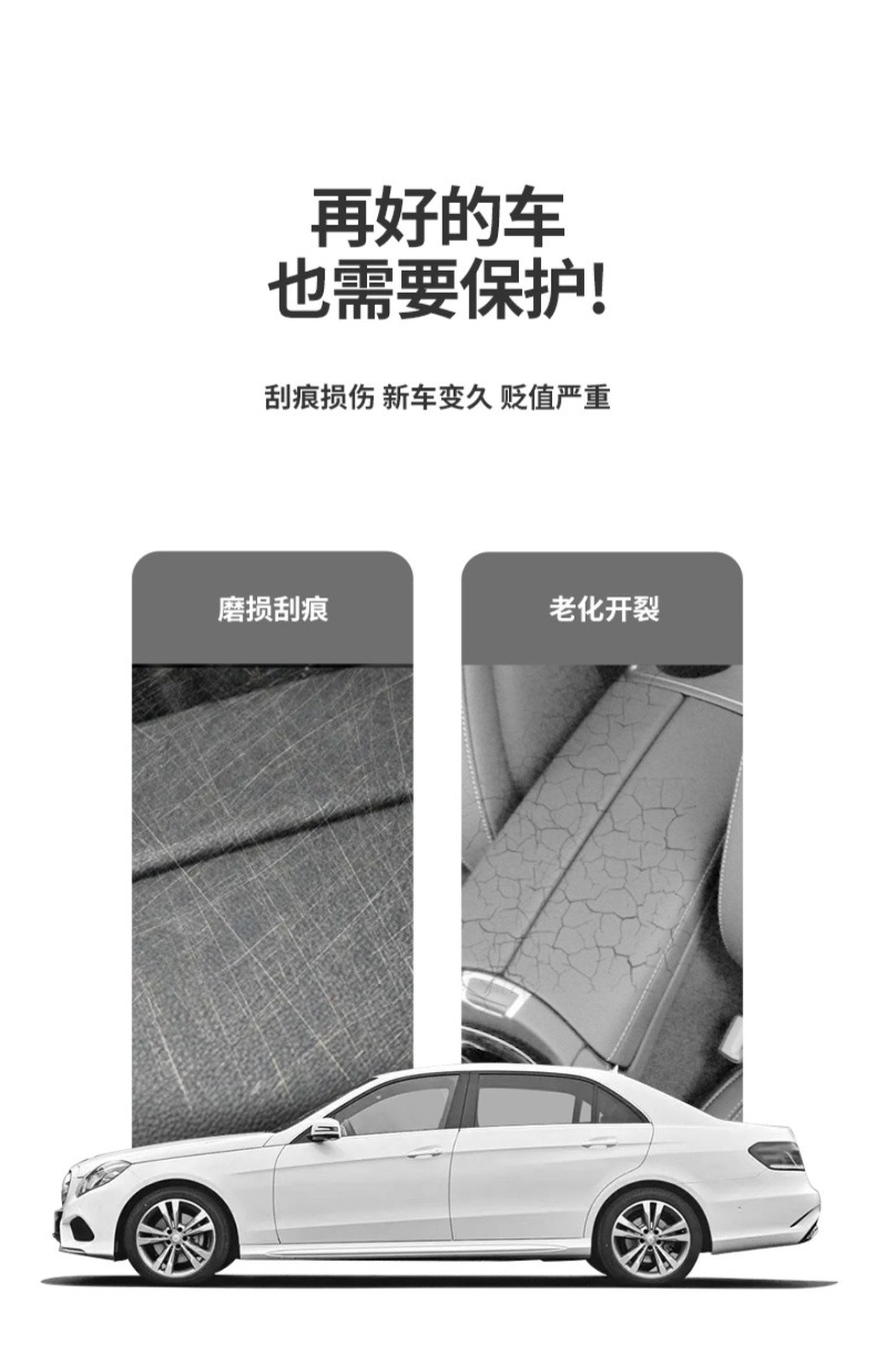 Suitable for Mercedes-Benz Armrest Box Protective Pad, Heightening Pad Cover, Mercedes E300L C2600L Decoration, 23Glc300L Accessories