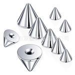 G23钛合金螺纹尖锥配件唇钉鼻环眉环耳饰diy配件工厂批发