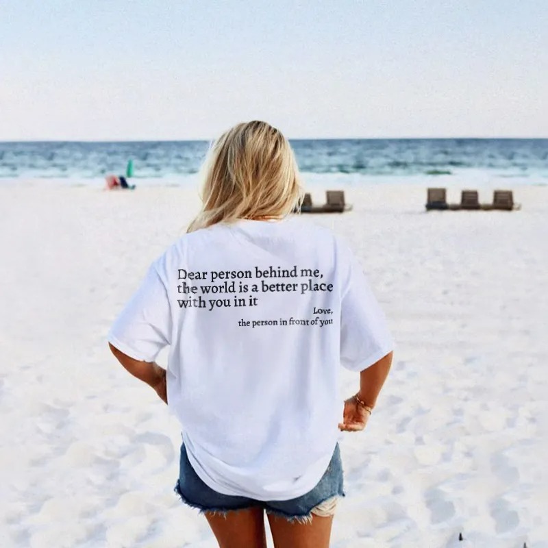 2023 Foreign Trade Independent Station Women's Tops Round Neck Slogan Printed Short Sleeve T-Shirt Casual, Easiest for Match and Lightweight 2023 Foreign Trade Independent Station Women's Tops Round Neck Slogan Printed Short Sleeve T-Shirt Casual, Easiest for Match and Lightweight