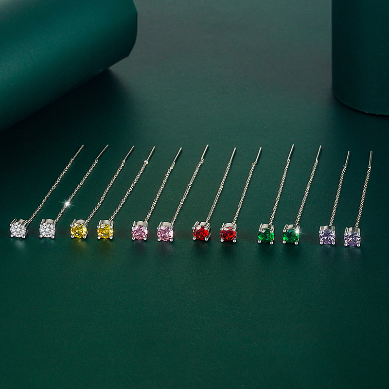 Fashion Square Copper Plating Zircon Drop Earrings 1 Pair