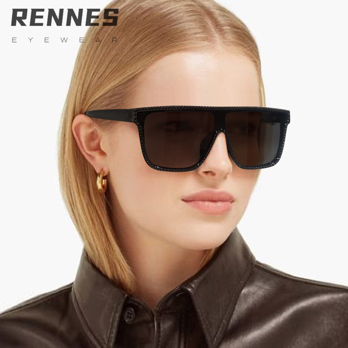 Nuevos hombres y mujeres de la misma parte superior plana elegante marco cara-mirando pequeña moda todo-fósforo gafas de sol al aire libre a prueba de sol gafas de sol
