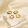 新款欧美18k绿色耳圈
