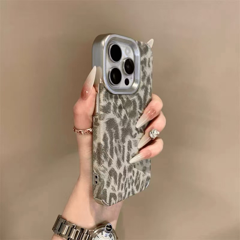 Estampado de leopardo de color sólido simple para iphone14/15ProMax funda para teléfono móvil 13 Apple 16Pro funda blanda 15 pareja