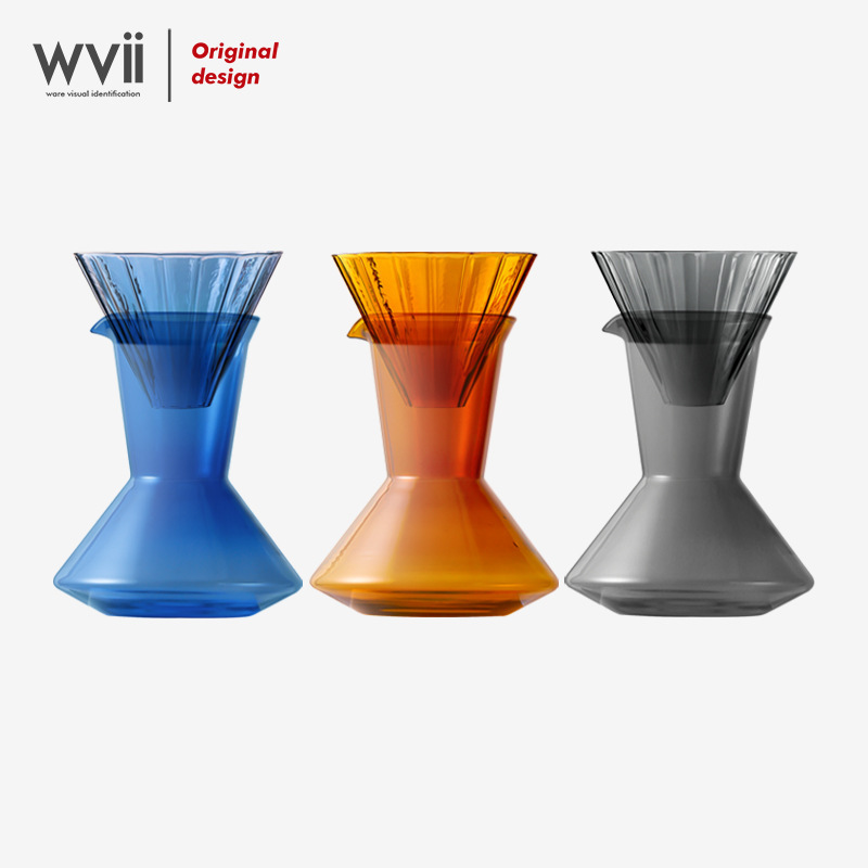 Creative heat-resistant glass v60 filter cup sharing pot drip hand coffee pot suit household coffee maker