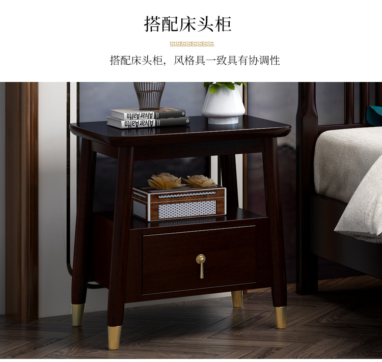 New Chinese bedroom rosewood set is solid wood bed multi -functional air pressure drawer high box storage