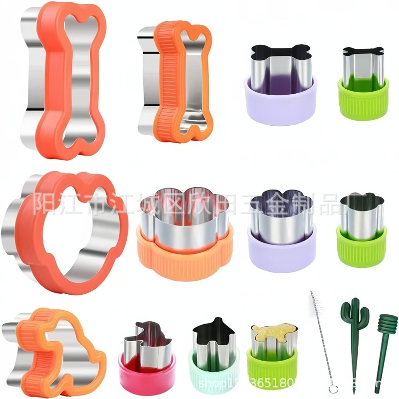 Amazon Bone Cookie Mold Set de acero inoxidable Cartoon Sandwich Molde de herramientas de horneado Factory Wholesale
