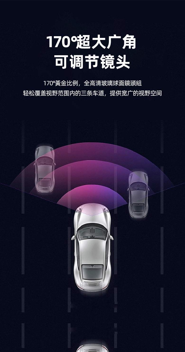 Driving recorder HD 4K front and rear dual camera parking monitoring 24-hour mobile phone interconnection car camera wholesale