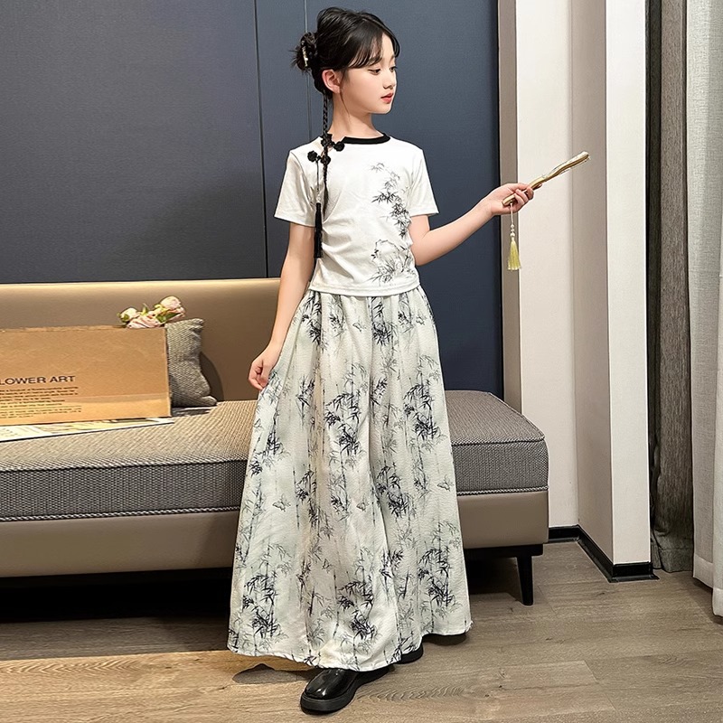 Mädchen Zweiteiler Im Chinesischen Stil Mit Weiter Sommerhose_voghion.com