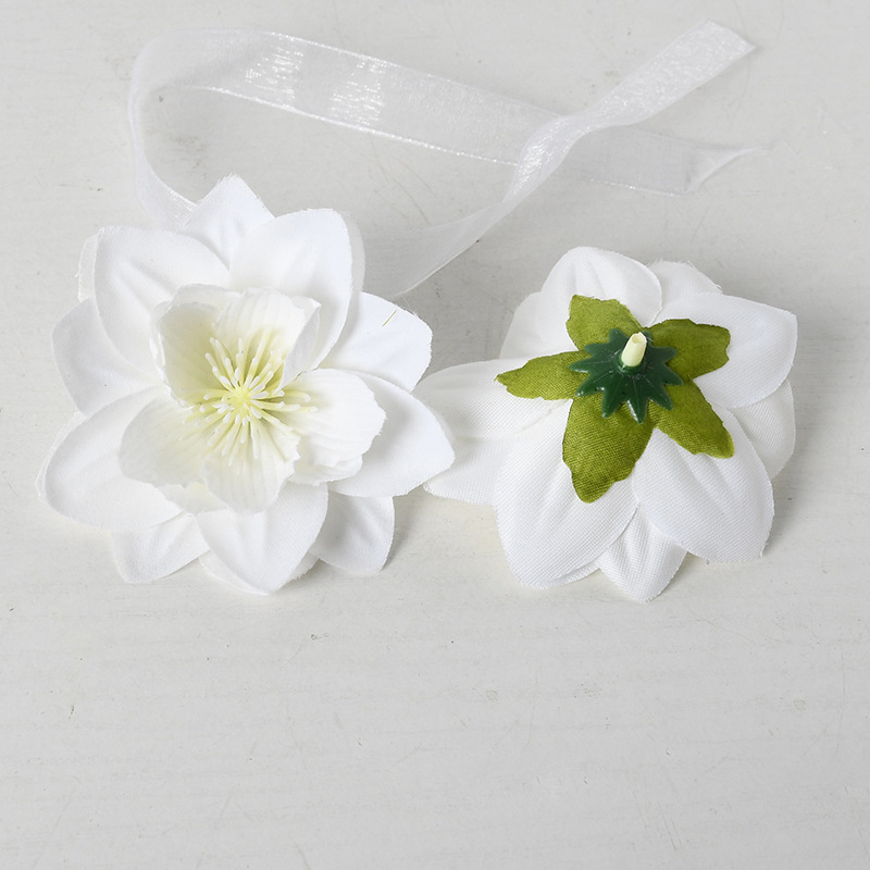 Decoración de flores de imitación blanca seda flordiy material artesanal tocado accesorios de flores decoración de boda para el hogar