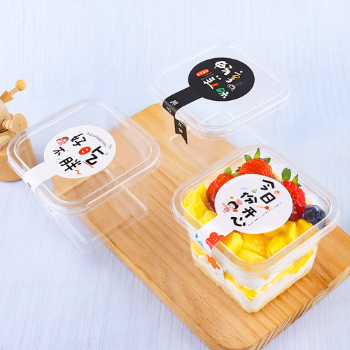 Mousse soy milk thousand-layer Western cake packaging box tiramisu dessert transparent plastic wholesale packaging box
