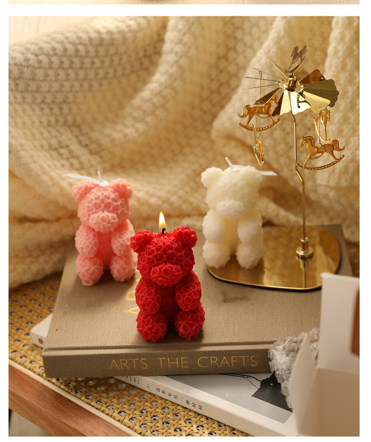 Handmade Craft Valentine'S Day Casual Elegant Cute Bear Soy Wax Scented Candle